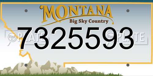 7325593 Montana License Plate