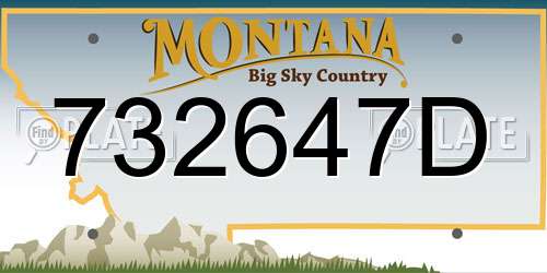 732647D Montana License Plate