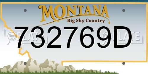 732769D Montana License Plate