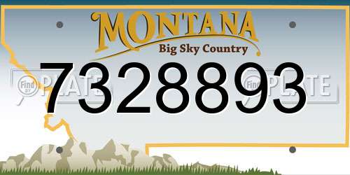 7328893 Montana License Plate