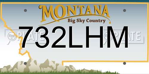 732LHM Montana License Plate