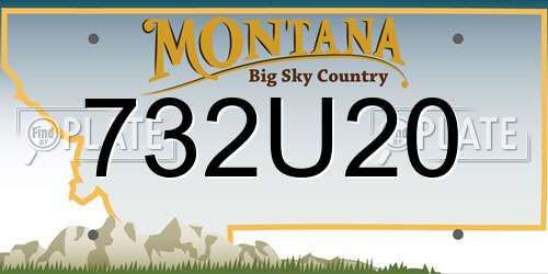 732U20 Montana License Plate