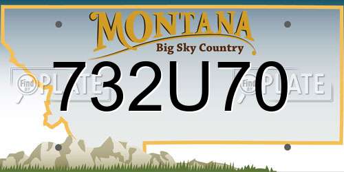 732U70 Montana License Plate