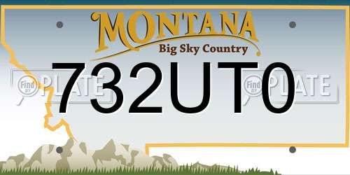 732UT0 Montana License Plate