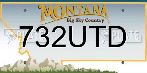 732UTD Montana License Plate