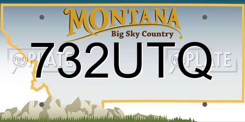 732UTQ Montana License Plate