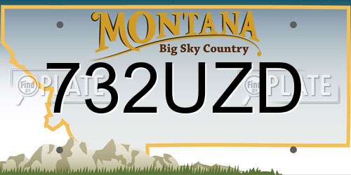 732UZD Montana License Plate