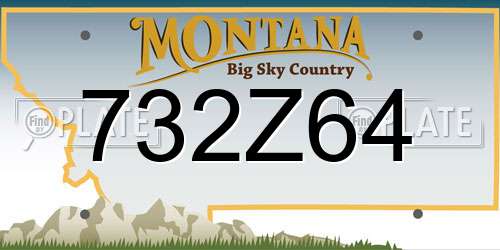 732Z64 Montana License Plate