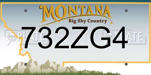 732ZG4 Montana License Plate