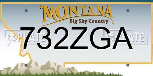 732ZGA Montana License Plate