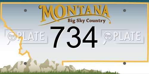 734 Montana License Plate