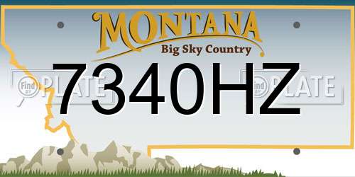 7340HZ Montana License Plate