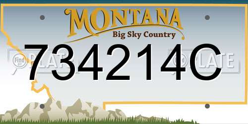 734214C Montana License Plate