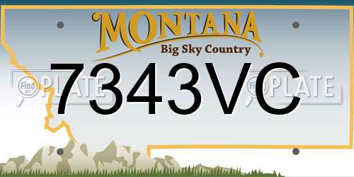 7343VC Montana License Plate