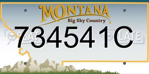 734541C Montana License Plate