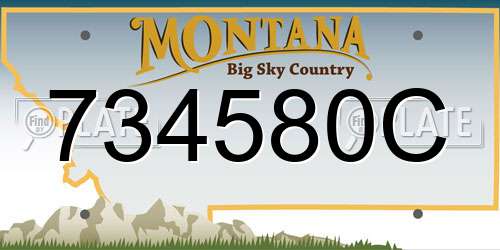 734580C Montana License Plate