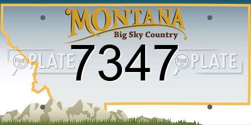 7347 Montana License Plate
