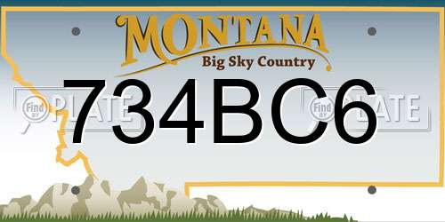 734BC6 Montana License Plate