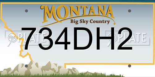 734DH2 Montana License Plate