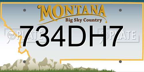 734DH7 Montana License Plate