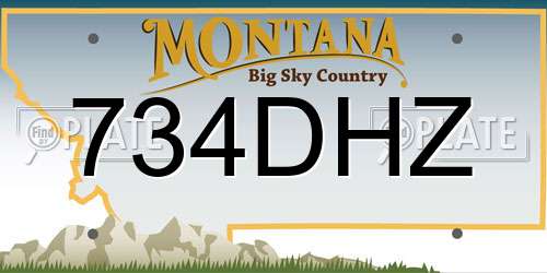734DHZ Montana License Plate