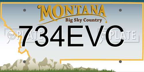 734EVC Montana License Plate