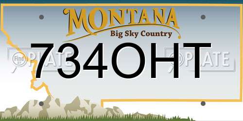 734OHT Montana License Plate
