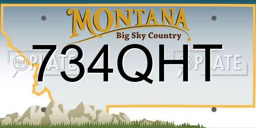 734QHT Montana License Plate