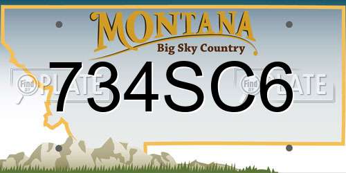 734SC6 Montana License Plate