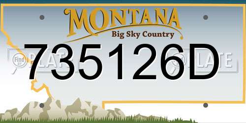 735126D Montana License Plate