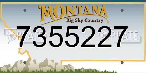 7355227 Montana License Plate