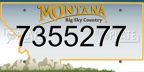 7355277 Montana License Plate