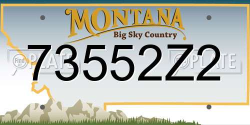 73552Z2 Montana License Plate