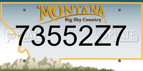 73552Z7 Montana License Plate