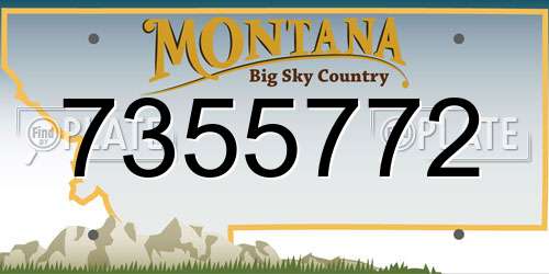 7355772 Montana License Plate