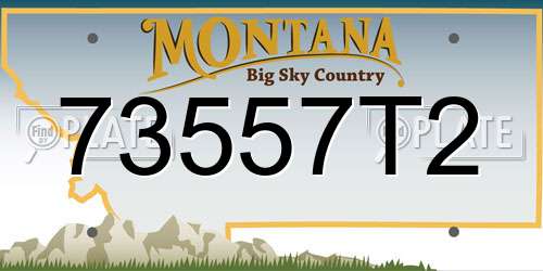 73557T2 Montana License Plate