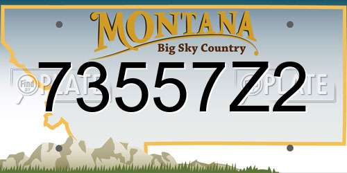 73557Z2 Montana License Plate
