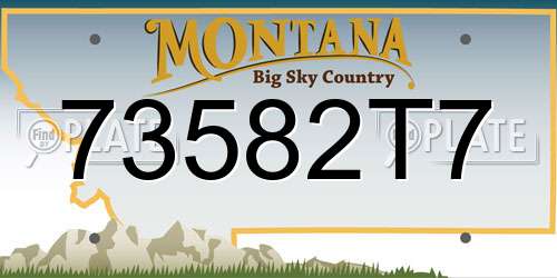 73582T7 Montana License Plate