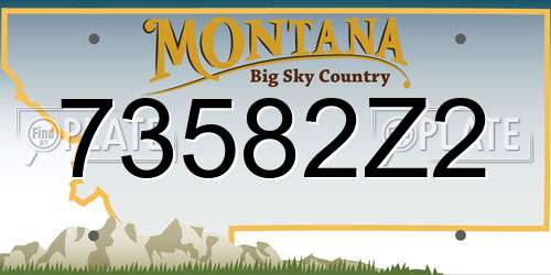 73582Z2 Montana License Plate