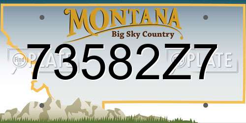 73582Z7 Montana License Plate