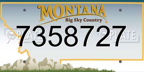 7358727 Montana License Plate