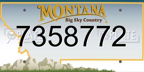 7358772 Montana License Plate
