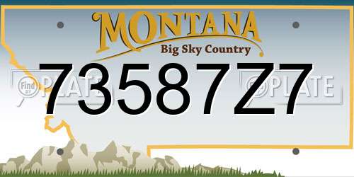 73587Z7 Montana License Plate