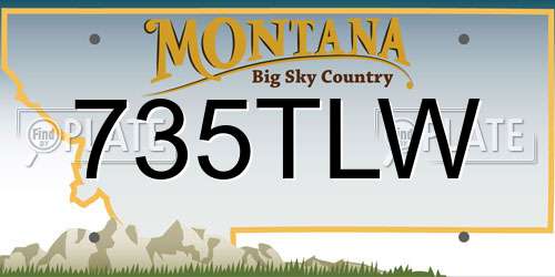 735TLW Montana License Plate