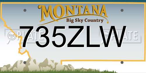735ZLW Montana License Plate