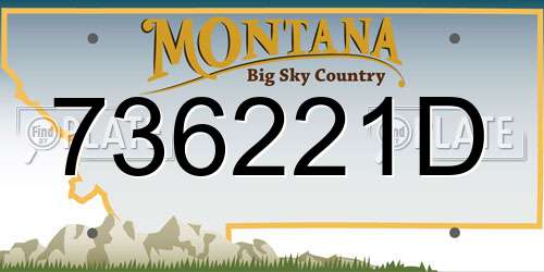 736221D Montana License Plate