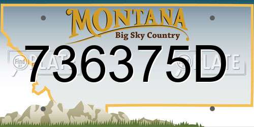 736375D Montana License Plate
