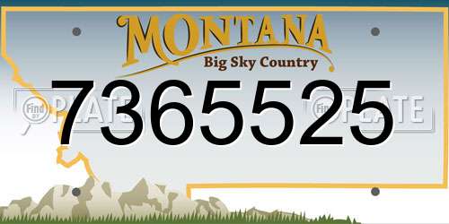 7365525 Montana License Plate