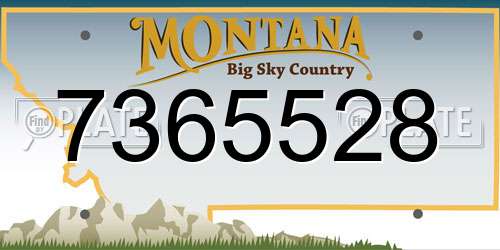 7365528 Montana License Plate
