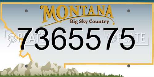 7365575 Montana License Plate